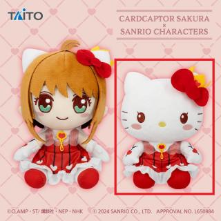 【カードキャプターさくら】【Bハローキティ】カードキャプターさくら×サンリオキャラクターズ オリジナルぬいぐるみ　木之本桜・ハローキティ