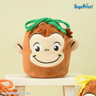 【おさるのジョージ】【Aグリーン】おさるのジョージ　ぽってりぬいぐるみ巾着
