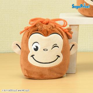 【おさるのジョージ】【Bオレンジ】おさるのジョージ　ぽってりぬいぐるみ巾着