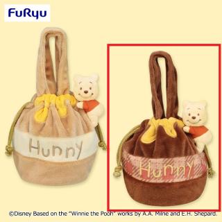 【ディズニー】【Bチェック(濃いブラウン)】くまのプーさん ほっこりハニー ふわふわハニーポットバッグ