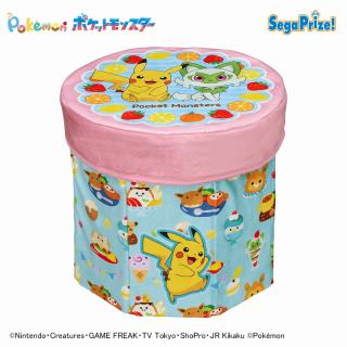 【ポケットモンスター】【B水色×蓋ピンク】ポケットモンスター　[PtZ]折り畳みボックスチェアー