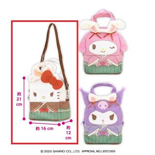 【サンリオ】【Aハローキティ】サンリオキャラクターズ もふ耳レトロロリヰタ2-WAYふわふわバッグ1