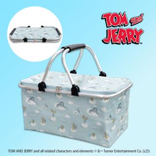 【トムとジェリー】【Bブルー(空柄)】トムとジェリー 保冷保温アルミバスケットVer.2