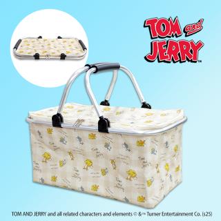 【トムとジェリー】【Aベージュ(チェック柄)】トムとジェリー 保冷保温アルミバスケットVer.2