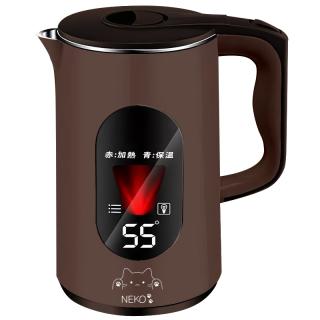 【家電製品(プライズ)】【Bブラウン】NEKO 保温機能付き大容量電気ケトル NK-112
