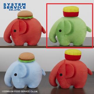 【ドムドムハンバーガー】【Bグリーン】ドムドムハンバーガー ハンバーガーとポテトが乗ったどむぞうくんぬいぐるみ