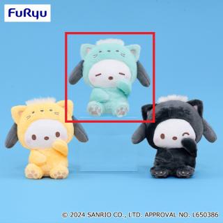 【サンリオ】【Bグリーン】ポチャッコ かまってにゃんぬいぐるみ