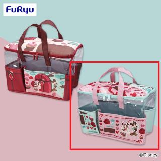 【ディズニー】【Bピンク&グリーン】ミッキー＆ミニー ルビー＆ミントショコラ 大きなポッケ付きバスケット