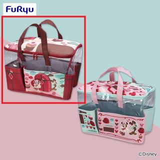 【ディズニー】【Aレッド】ミッキー＆ミニー ルビー＆ミントショコラ 大きなポッケ付きバスケット