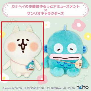 【サンリオ】【Aねーねーねこ】カナヘイの小動物 ゆるっとアミューズメント×サンリオキャラクターズ ぬいぐるみ ねーねーねこ・ハンギョドン