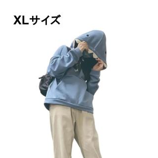 【Bブルー(XLサイズ)】だぼだぼシャークヘッドパーカー