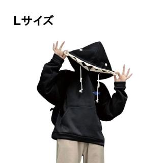 【Cブラック(Lサイズ)】だぼだぼシャークヘッドパーカー