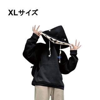【Dブラック(XLサイズ)】だぼだぼシャークヘッドパーカー