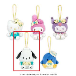 【サンリオ】【Eポチャッコ】サンリオキャラクターズ ホワイトミモザ柄マスコット