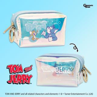 【トムとジェリー】【Aブルー×しゃぼん玉】トムとジェリー オーロラミニポーチ