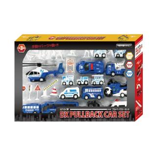 【A警察車両セット(ブルー)】はたらく車 DX プルバックカーセット