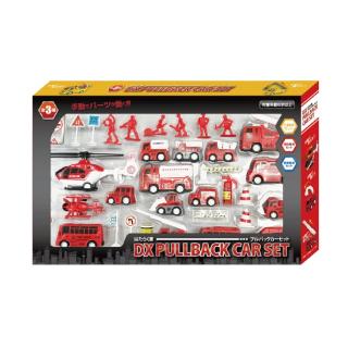 【B消防車両セット(レッド)】はたらく車 DX プルバックカーセット