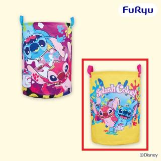 【ディズニー】【Bイエロー】ディズニー スティッチ Splash Color！ 大きなラウンド収納バスケット